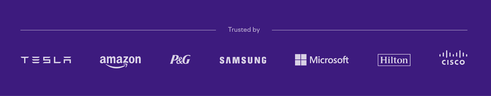 Client logos include names like Amazon, Samsung, Hilton, and more.