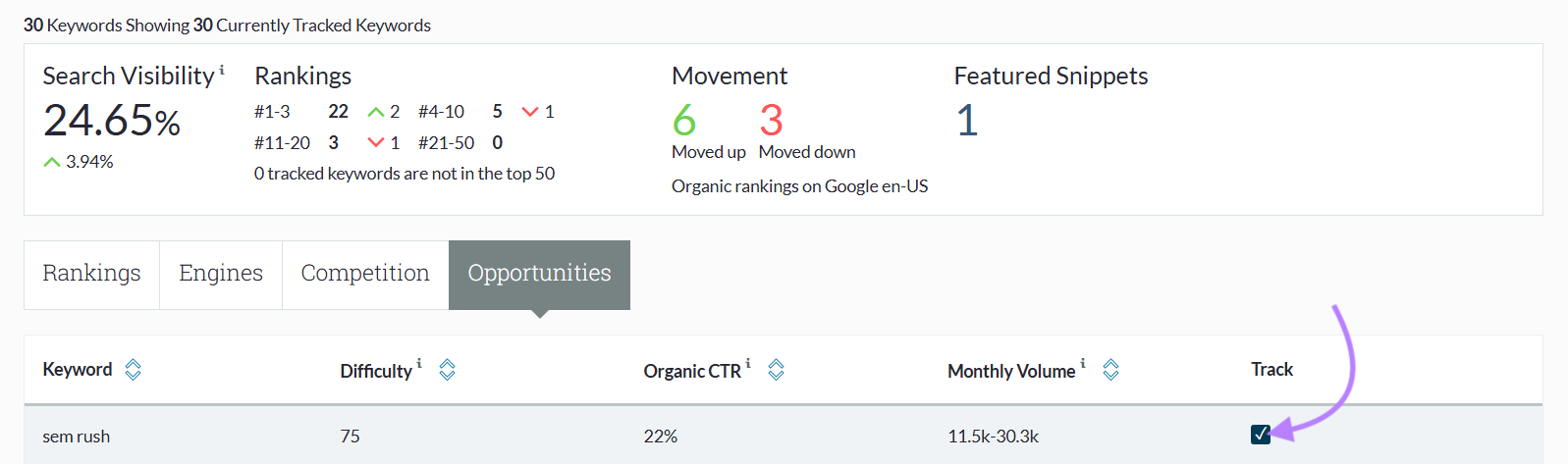 Track box is checked.