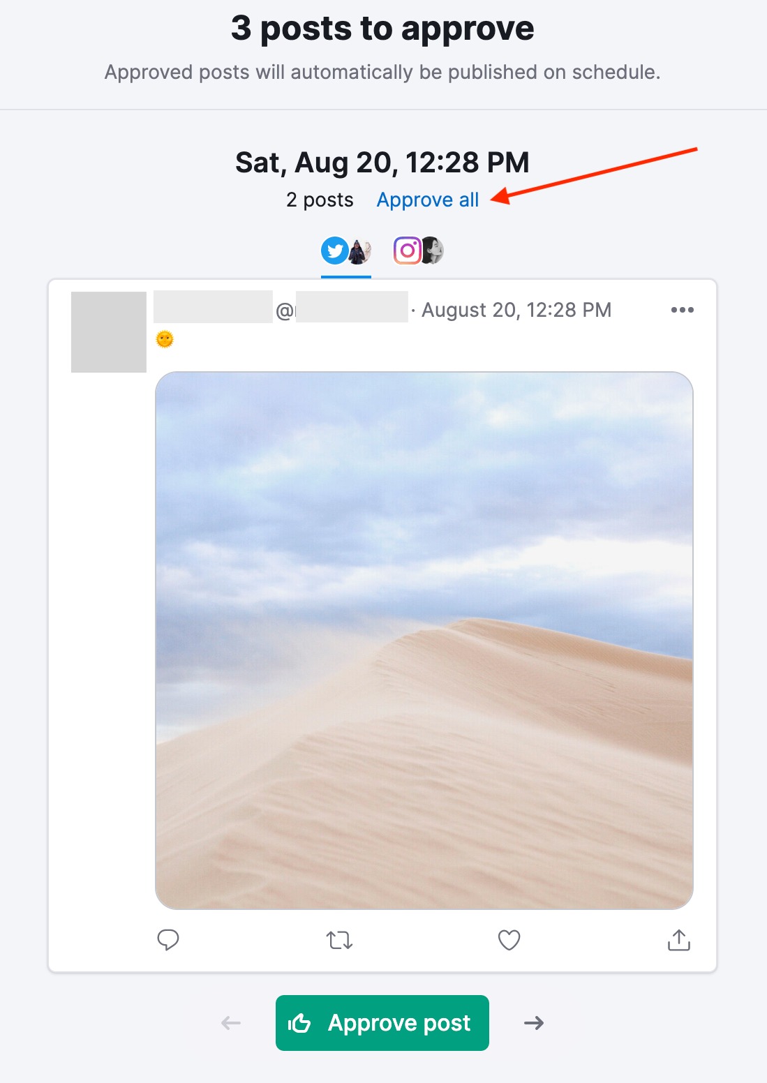 Approve all posts in one go