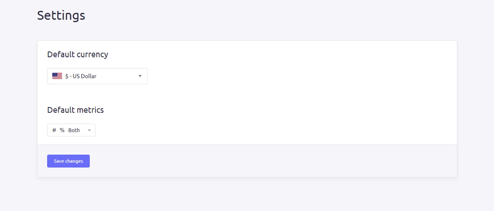 Changing currency and metric settings in AdClarity — Advertising Intelligence